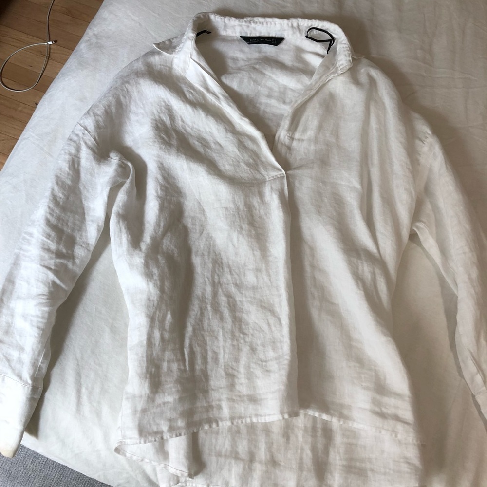Zara oversized linen long sleeve